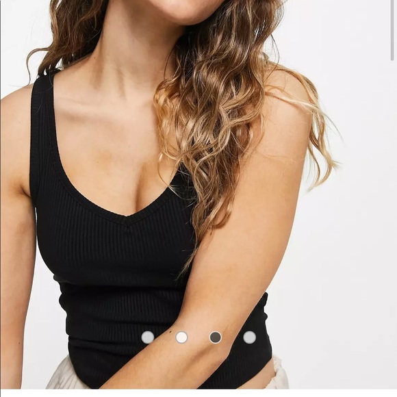 ASOS ribbed tank with v-neck in black